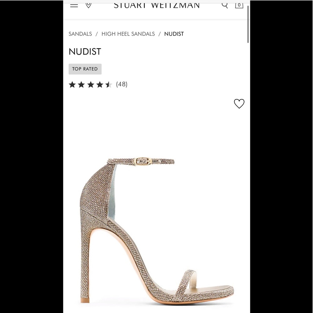 Gold / Silver Platinum Nudist Sandals 115mm